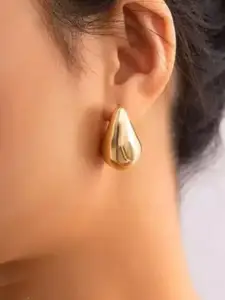 Celestique Gold-Plated Teardrop Shaped Drop Earrings