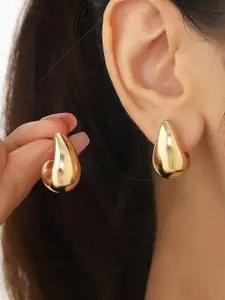 Celestique Teardrop Shaped Stainless Steel Drop Earrings