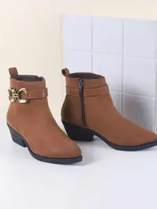 Mochi Women Casual Block-Heeled Regular Boots