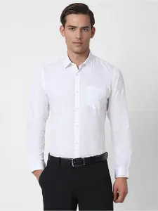 Peter England Spread Collar Slim Fit Floral Opaque Printed Formal Shirt