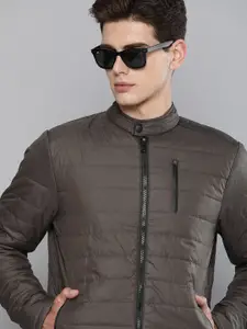 The Indian Garage Co Men Zip-Front Puffer Jacket with Zipper Pockets