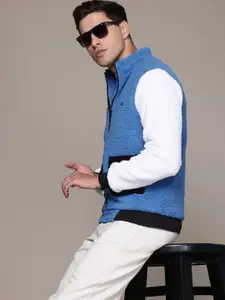 The Roadster Lifestyle Co. Mock Collar Longline  Tailored Jacket with Sherpa Detail