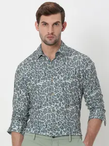 Mufti Slim Fit Abstract Printed Pure Cotton Casual Shirt