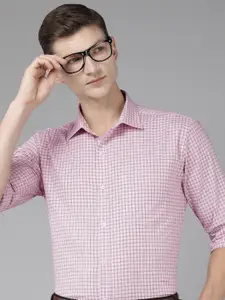 Park Avenue Windowpane Checked Slim Fit Pure Cotton Formal Shirt