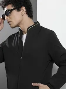 The Indian Garage Co Men Solid Zip-Front Bomber Jacket