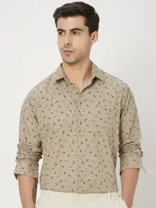 Mufti Slim Fit Floral Printed Pure Cotton Casual Shirt