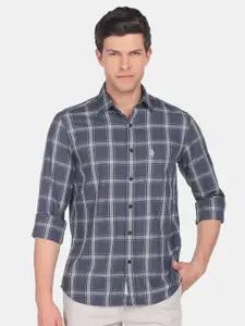 U.S. Polo Assn. Men Windowpane Checks Checked Casual Shirt