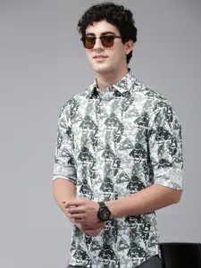U.S. Polo Assn. Tailored Fit Floral Printed Pure Cotton Casual Shirt