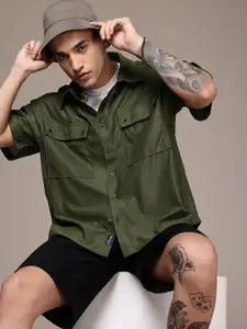 The Roadster Life Co. Self Striped Relaxed Fit Casual Shirt