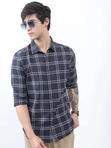 HIGHLANDER Tartan Checked Slim Fit Casual Shirt