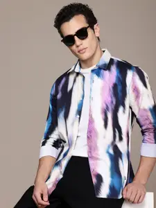 French Connection Slim Fit Abstract Printed Pure Cotton Casual Shirt
