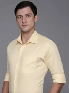 Raymond Pure Cotton Self Design Slim Fit Textured Formal Shirt