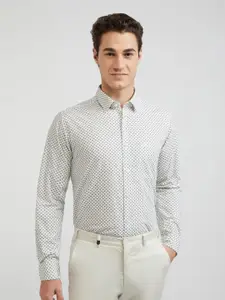 Raymond Premium Slim Fit Floral Printed Pure Cotton Formal Shirt