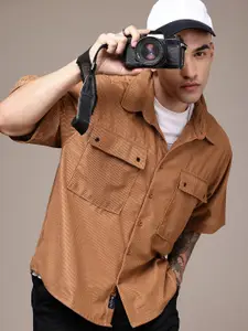 The Roadster Life Co. Self Striped Relaxed Fit Casual Shirt