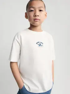 Mango Kids Boys Cotton Typography Printed Back T-shirt