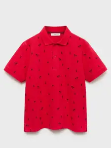 Mango Kids Boys Tropical Printed Pure Cotton T-Shirt