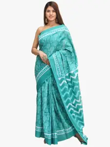 JALTHER Ethnic Motifs Pure Cotton Block Print Saree
