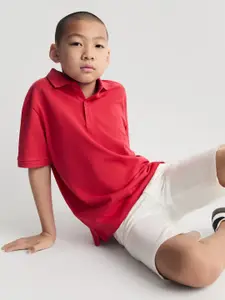 Mango Kids Boys Cotton Polo Collar T-shirt