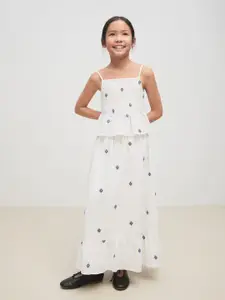 Mango Kids Girls Embroidered Detail Skirt