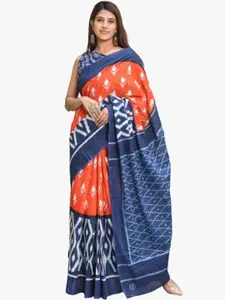 JALTHER Ethnic Motifs Pure Cotton Block Print Saree