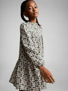 Mango Kids Printed Pure Cotton Ruffled A-Line Dress