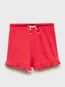 Mango Kids Girls Ruffled Pure Cotton Shorts