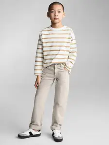 Mango Kids Boys Cotton Striped T-shirt