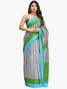 JALTHER Ethnic Motifs Pure Cotton Block Print Saree