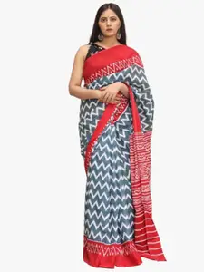 JALTHER Ethnic Motifs Pure Cotton Block Print Saree