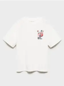 Mango Kids Boys Typography Print Drop-Shoulder Sleeves Pure Cotton T-shirt