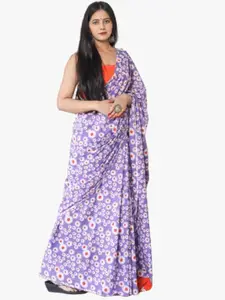 JALTHER Floral Pure Cotton Block Print Saree
