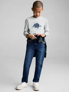 Mango Kids Boys Graphic Printed Pure Cotton T-shirt