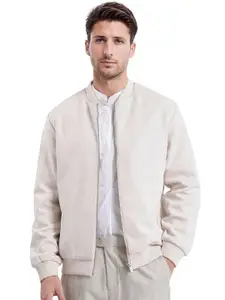 RARE RABBIT Men Bomber with Patchwork Jacket