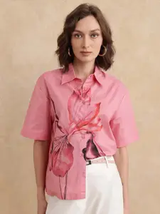 RAREISM Women Comfort Boxy Opaque Printed Casual Shirt