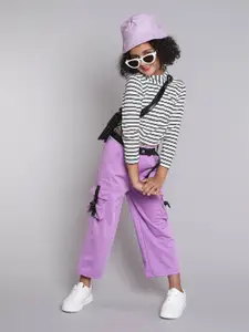 taffykids Girls Striped Top with Trousers