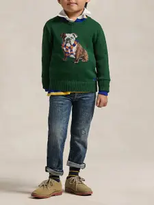 Polo Ralph Lauren Boys Printed Pure Cotton Intarsia-Knit Sweater