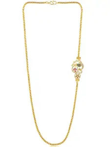 Peora Gold-Plated Cubic Zirconia Stone Studded Necklace