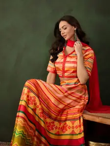 Sangria Printed Lehenga With Choli & Dupatta