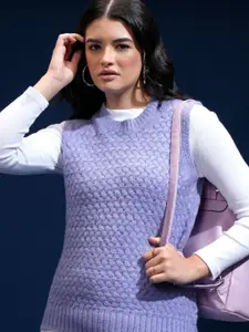 Tokyo Talkies Women Cable Knit Sweater Vest