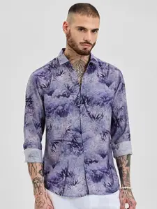 Snitch Men Smart Slim Fit Opaque Printed Casual Shirt
