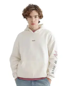 RARE RABBIT Men Printed Hooded Sweatshirt