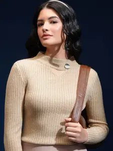 Tokyo Talkies Women Ribbed Pullover