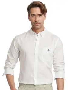 RARE RABBIT Men Comfort Spread Collar Solid Cotton Formal Shirt