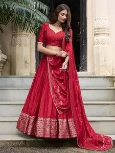 LOOKNBOOK ART Printed Ready to Wear Lehenga & Unstitched Blouse With Dupatta