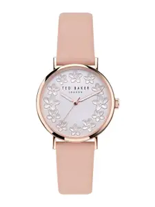 Ted Baker Women Embellished Dial & Leather Straps Analogue Watch BKPPHS4019I
