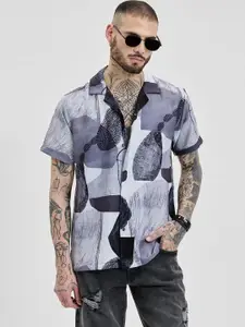 Snitch Men Relaxed Boxy Opaque Printed Casual Shirt