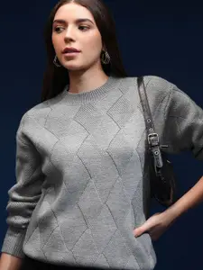 Tokyo Talkies Women Cable Knit Pullover Sweaters