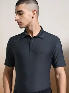 HIGHLANDER Men Clean Finish Knitted Textured Polo Tshirt