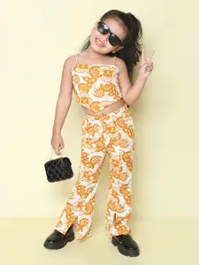 taffykids Girls Printed Top with Trousers