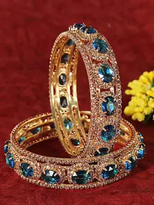 LAVAZZA  Set Of 2 Gold-Plated CZ & AD-Studded Bangles